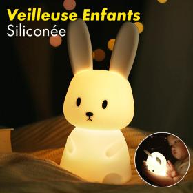ضوء ليلي على شكل أرنب من السيليكون للأطفال، مع مستشعر يعمل باللمس - Veilleuse LED en forme de Lapin en siliconé pour enfants, avec capteur tactile