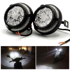 Lot de 2 Phares Antibrouillard 6 LED 12V-85V pour Moto