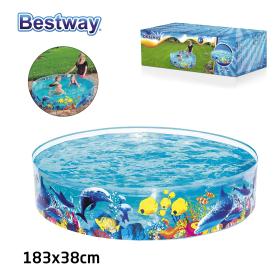 Piscine AquariumRonde en Vinyle et PVC Transparente Pour Enfants 183x38cm#55030