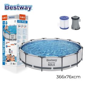Steel Pro Max™ Piscine Ronde Avec Filtre et Pompe 366x76cm Bestway