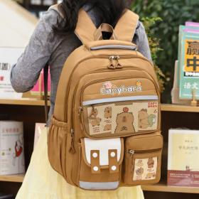 Sac à Dos Enfant Kawaii Capybara Marron – حقيبة ظهر للأطفال بني