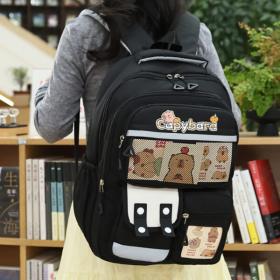Sac à Dos Enfant Kawaii Capybara Noir – حقيبة ظهر للأطفال سوداء