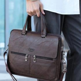 Cartable Homme en Simili Cuir Design Élégant Jeep 180551-6 Marron Foncé – حقيبة جلدية لون بني داكن