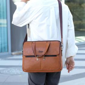 Cartable Homme en Simili Cuir Design Élégant Jeep 180551-6 Marron Clair – حقيبة جلدية لون بني فاتح