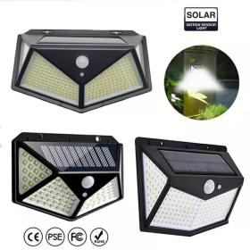 مصباح شمسي خارجي مزود بمستشعر حركة مقاوم للماء و3 أوضاع إضاءة مثالية للحديقة - Lampe solaire d'extérieur à 158 LED avec détecteur de mouvement imperméable 3 modes d'éclairage idéal pour un jardin