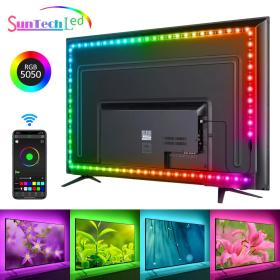 شريط أضواء ذكي للتلفزيون بإضاءة خلفية 5امتار التحكم في تطبيق مع الموسيقى - Smart LED Strip Lights TV rétro-éclairage 5M RGB contrôle APP Android/iOS synchronisation avec la musique
