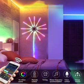ضوء متعدد الوان على شكل العاب نارية ديكور - feux d’artifice App Smart Control IC Led RGB Light décoration de la maison