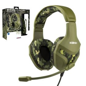  سماعة الألعاب السلكية مع ميكروفون - Konix Mythics Casque gaming filaire PS-400 pour console Haut-parleurs 40 mm - Microphone - Motif camouflage vert kaki