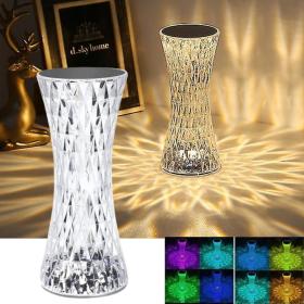 مصباح طاولة كريستالي لاسلكي يعمل باللمس لغرفة النوم - lampe de table en cristal sans fil Tactile Rgb pour chambre