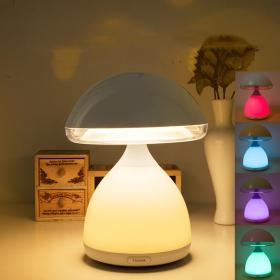 مصباح السرير استشعار اللمس على شكل فطر - Lampe de chevet LED à capteur tactile Champignon à intensité variable RGB