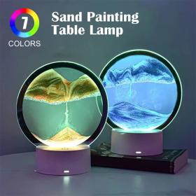 مصباح زجاجي رملي ثلاثي الأبعاد مع جهاز تحكم عن بعد - Lampe led 3D tactile USB en verre de sable avec télécommande