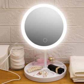 مرآة مكياج لسطح المكتب مع مصباح - Miroir de maquillage de bureau avec lampe